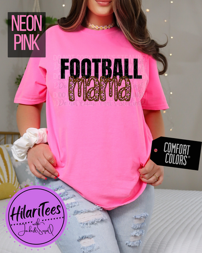 Football Mama Tshirt, Faux Embroidery