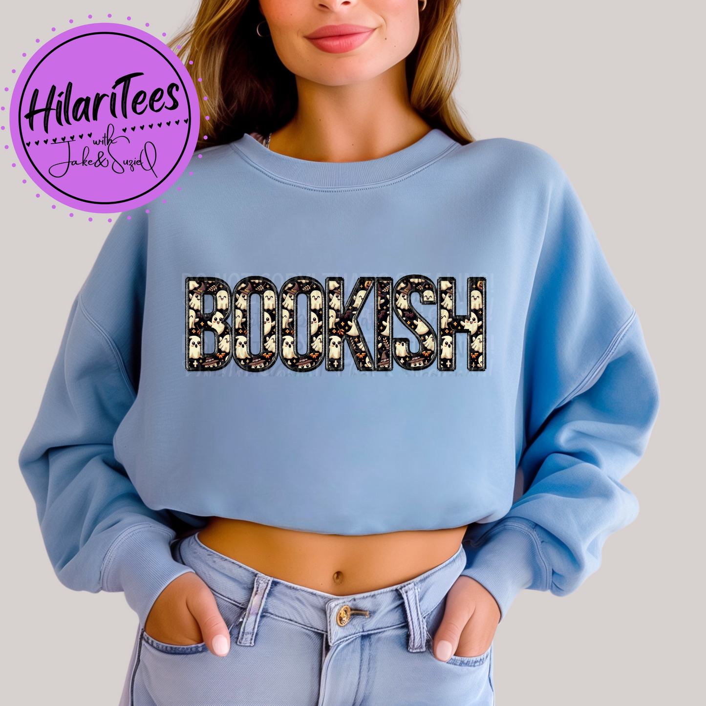 Bookish Crewneck - Faux Embroidery