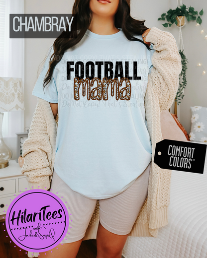 Football Mama Tshirt, Faux Embroidery