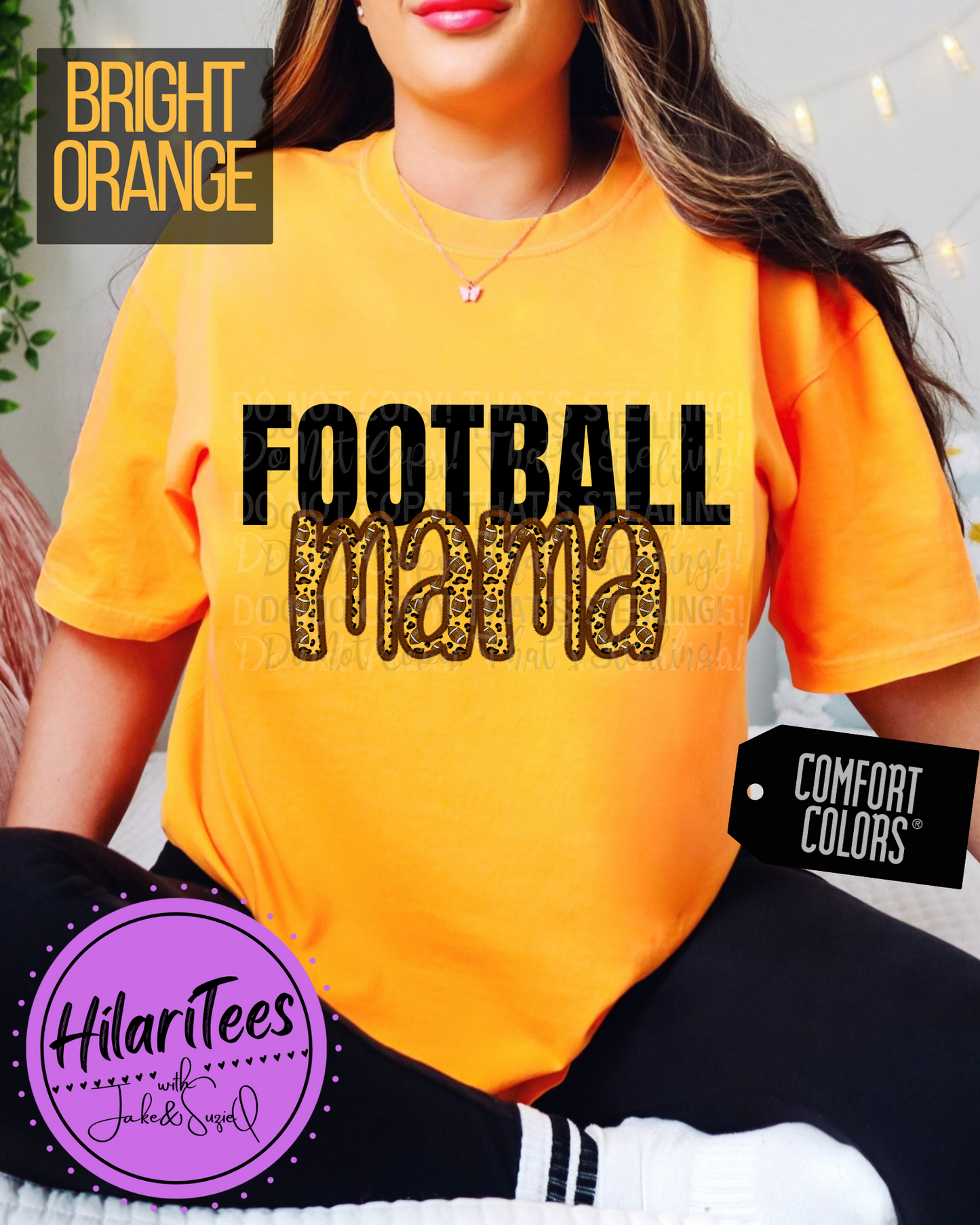 Football Mama Tshirt, Faux Embroidery