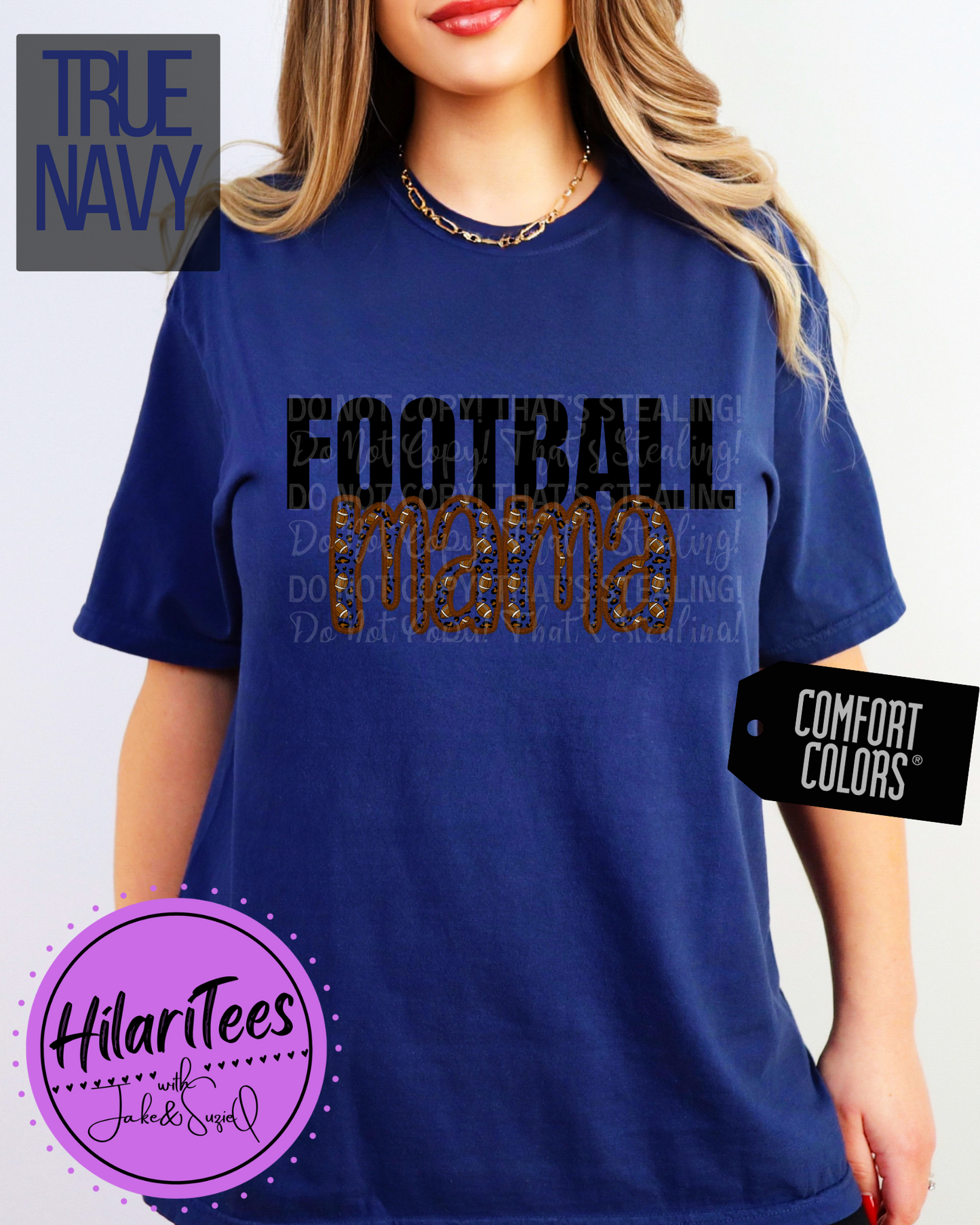 Football Mama Tshirt, Faux Embroidery