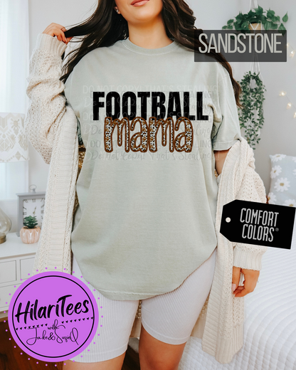 Football Mama Tshirt, Faux Embroidery