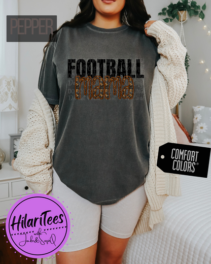 Football Mama Tshirt, Faux Embroidery