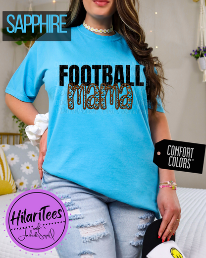 Football Mama Tshirt, Faux Embroidery