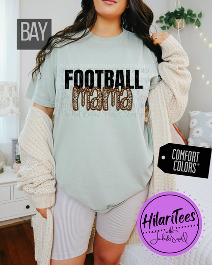 Football Mama Tshirt, Faux Embroidery