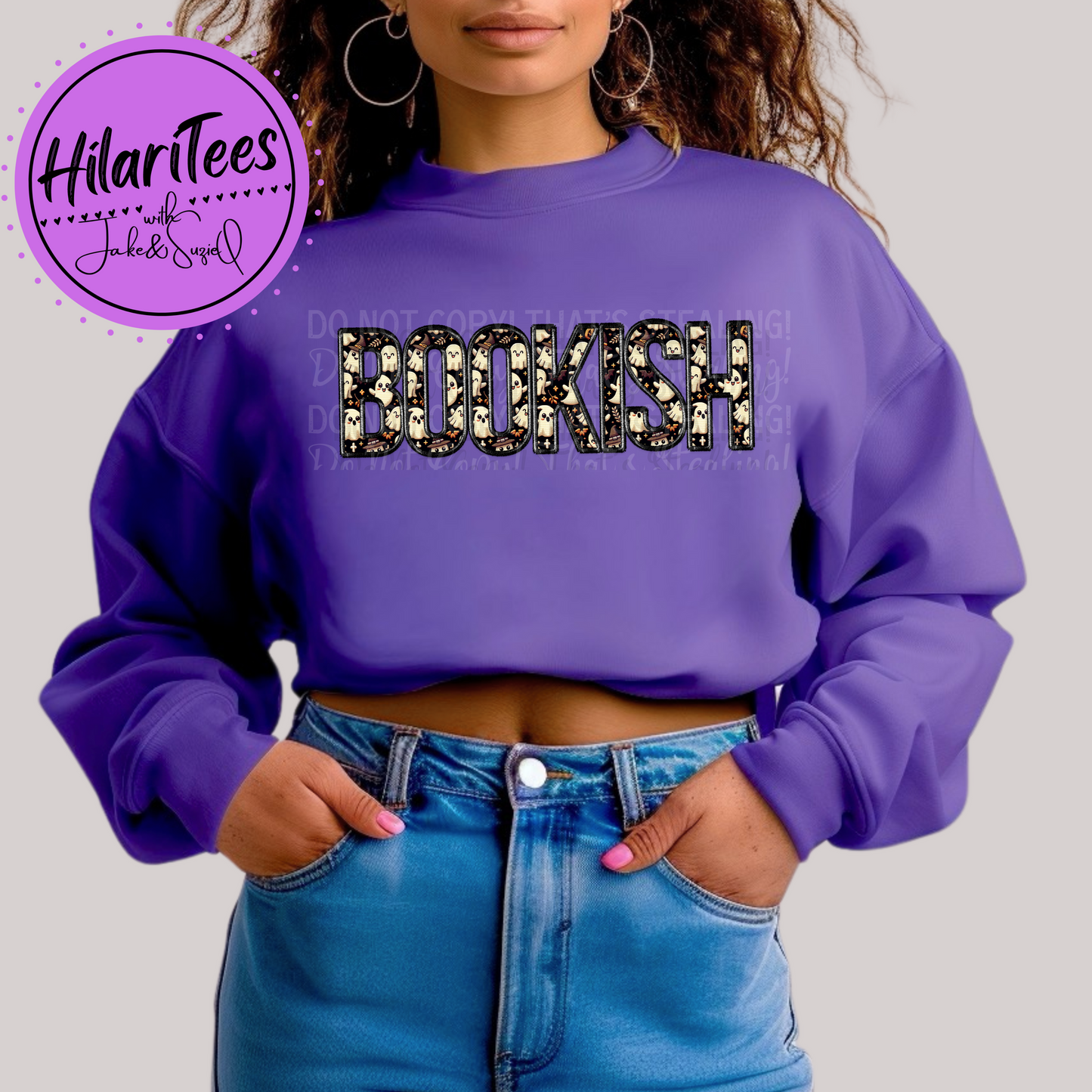 Bookish Crewneck - Faux Embroidery