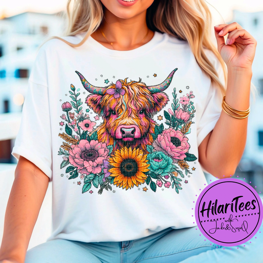 Cow & Flowers